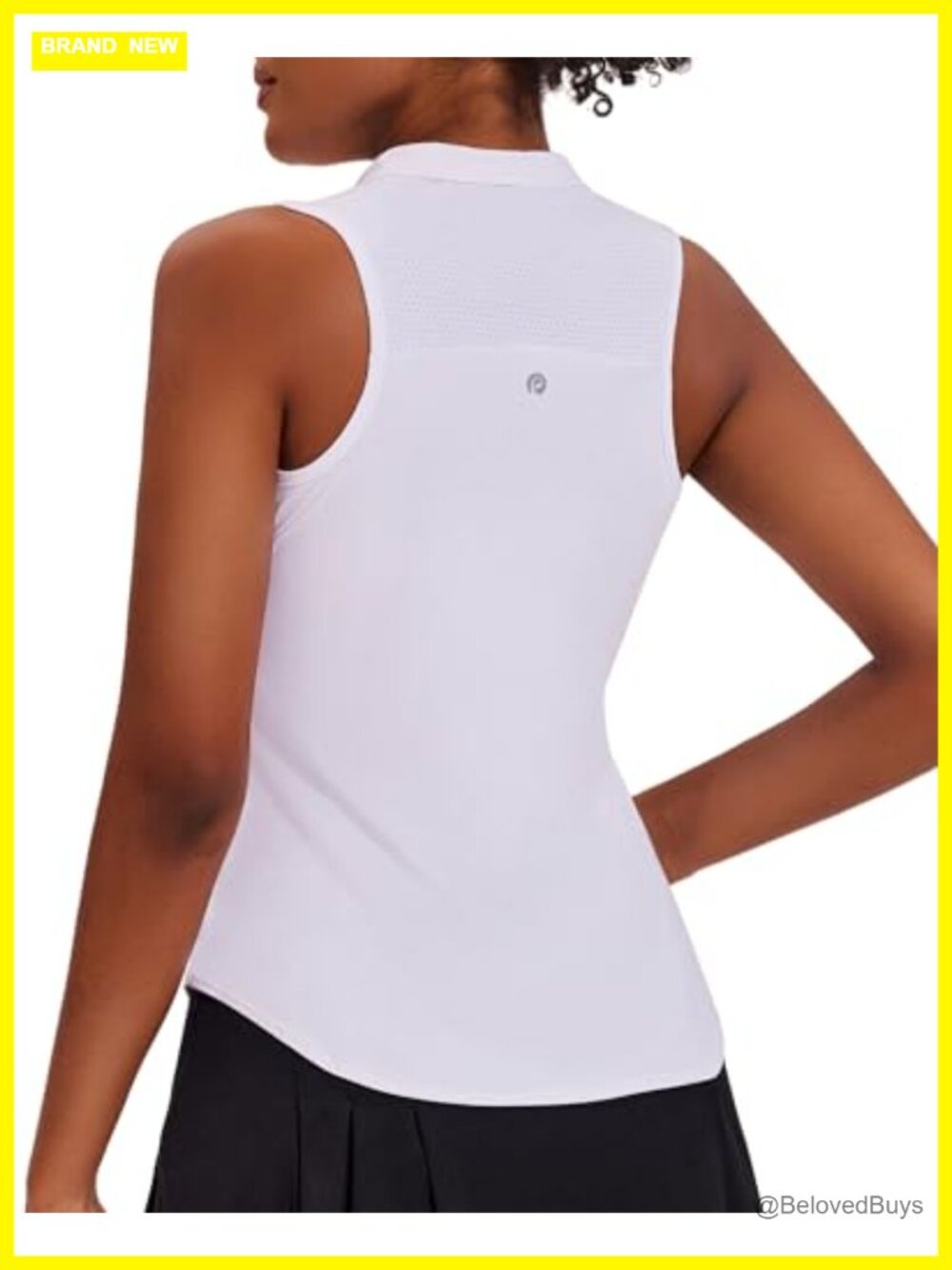 Sleeveless Golf Polo Shirt UPF 50+ Quarter Zip Racerback Workout Tank